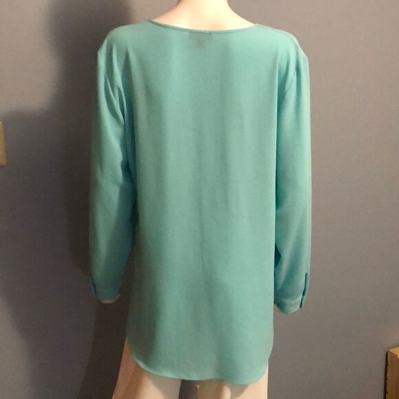 Vince Camuto Lg Turquoise Blouse - Picture 1 of 6